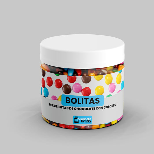 Bolitas recubiertas de chocolate con colores